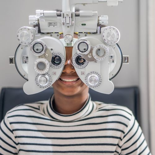 Child getting an eye exam at Washington Eye Doctor