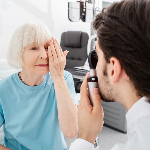 Woman getting an eye exam at Washington Eye Doctor