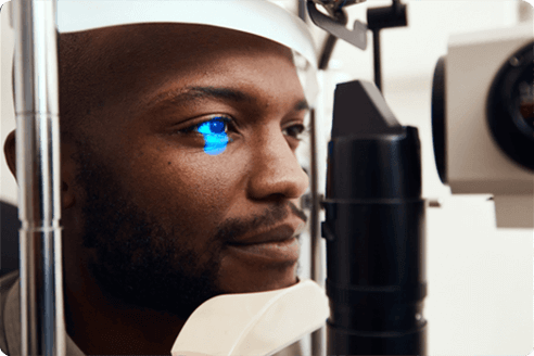Man getting ocular disease management at Washington Eye Doctors