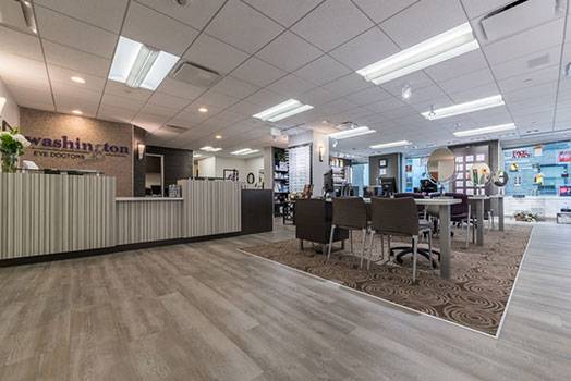 Waiting area at Washington Eye Doctors optician area